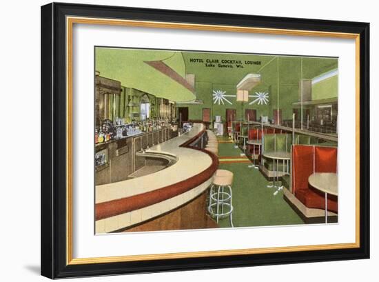 Hotel Clair Cocktail Lounge, Lake Geneva, Wisconsin-null-Framed Art Print