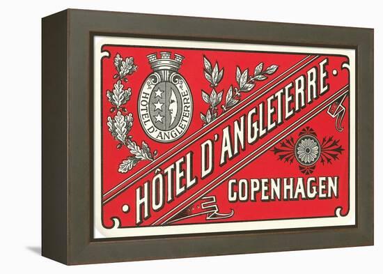 Hotel d'Angleterre Trunk Label-null-Framed Stretched Canvas