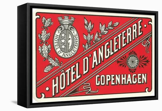 Hotel d'Angleterre Trunk Label-null-Framed Stretched Canvas