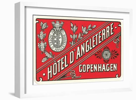 Hotel d'Angleterre Trunk Label-null-Framed Art Print