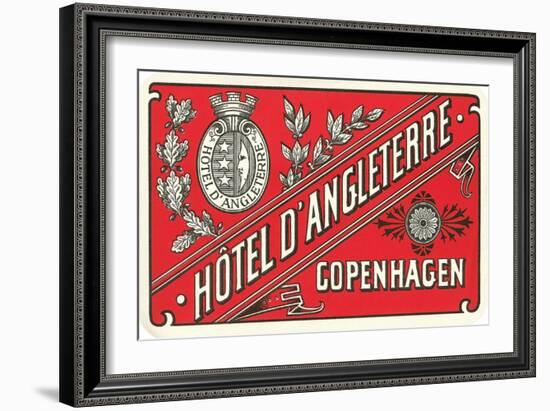 Hotel d'Angleterre Trunk Label-null-Framed Art Print