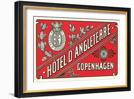 Hotel d'Angleterre Trunk Label-null-Framed Art Print