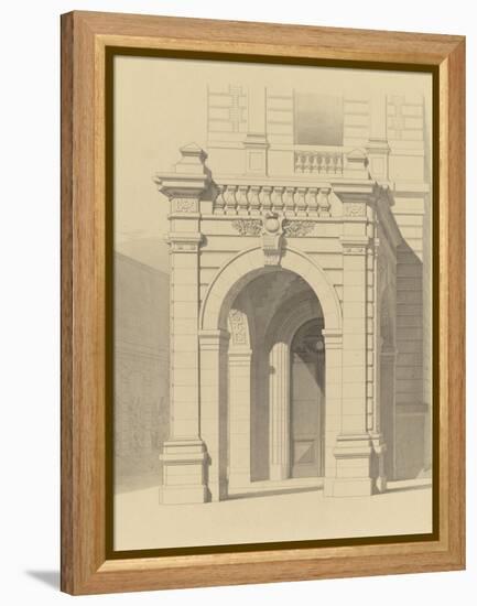 Hôtel de M. Fould (rue de Berri, 75008 Paris) par H. Labrouste : portique de la façade principale,-null-Framed Premier Image Canvas