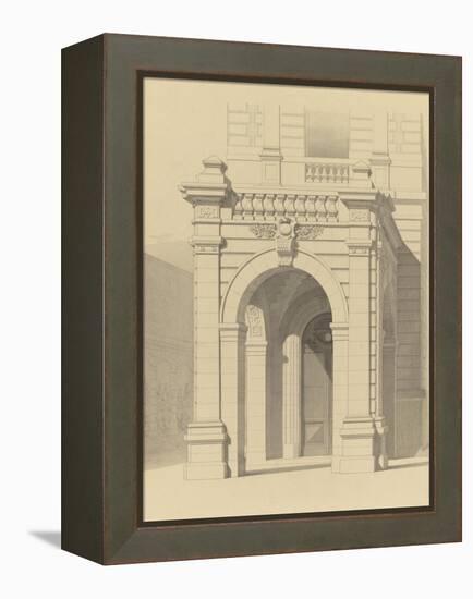 Hôtel de M. Fould (rue de Berri, 75008 Paris) par H. Labrouste : portique de la façade principale,-null-Framed Premier Image Canvas