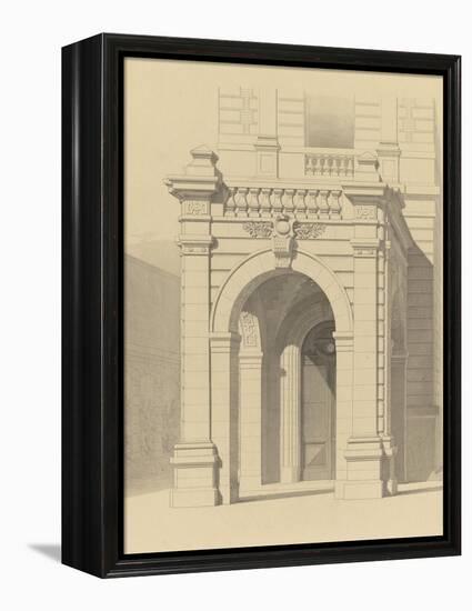 Hôtel de M. Fould (rue de Berri, 75008 Paris) par H. Labrouste : portique de la façade principale,-null-Framed Premier Image Canvas