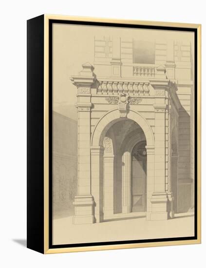 Hôtel de M. Fould (rue de Berri, 75008 Paris) par H. Labrouste : portique de la façade principale,-null-Framed Premier Image Canvas