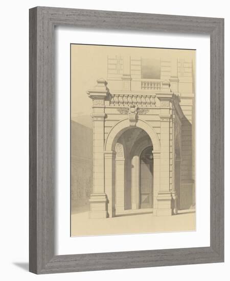 Hôtel de M. Fould (rue de Berri, 75008 Paris) par H. Labrouste : portique de la façade principale,-null-Framed Giclee Print