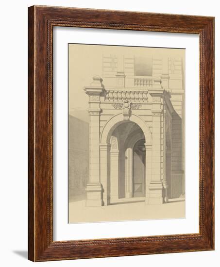 Hôtel de M. Fould (rue de Berri, 75008 Paris) par H. Labrouste : portique de la façade principale,-null-Framed Giclee Print