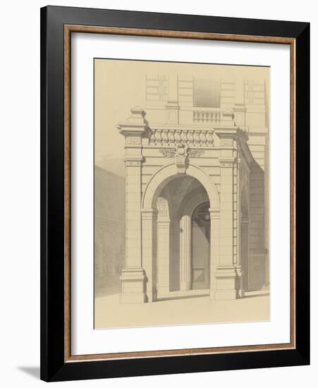 Hôtel de M. Fould (rue de Berri, 75008 Paris) par H. Labrouste : portique de la façade principale,-null-Framed Giclee Print