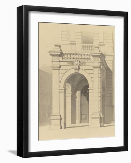 Hôtel de M. Fould (rue de Berri, 75008 Paris) par H. Labrouste : portique de la façade principale,-null-Framed Giclee Print