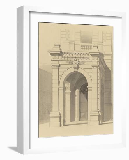 Hôtel de M. Fould (rue de Berri, 75008 Paris) par H. Labrouste : portique de la façade principale,-null-Framed Giclee Print