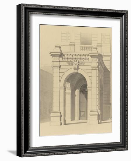 Hôtel de M. Fould (rue de Berri, 75008 Paris) par H. Labrouste : portique de la façade principale,-null-Framed Giclee Print