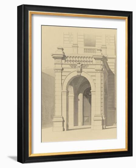 Hôtel de M. Fould (rue de Berri, 75008 Paris) par H. Labrouste : portique de la façade principale,-null-Framed Giclee Print