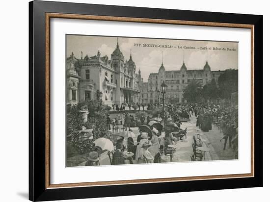 Hotel de Paris Monte-Carlo in Monte Carlo, Monaco, France. Postcard Sent in 1913-French Photographer-Framed Giclee Print