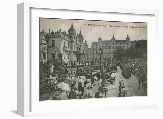 Hotel de Paris Monte-Carlo in Monte Carlo, Monaco, France. Postcard Sent in 1913-French Photographer-Framed Giclee Print