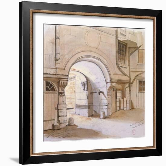 Hotel De Saint-Aignan, Rue Du Temple, Paris (Pencil & W/C on Paper)-French School-Framed Giclee Print
