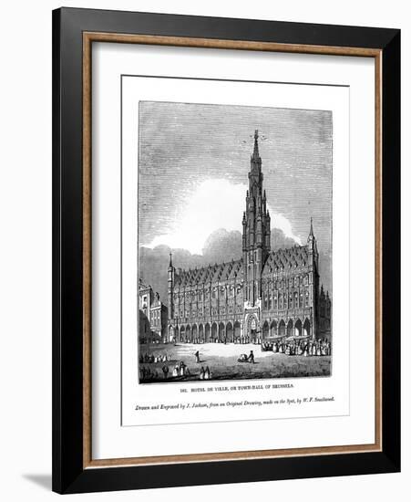 Hotel De Ville, or Town Hall of Brussels, 1843-J Jackson-Framed Giclee Print