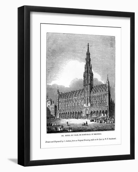 Hotel De Ville, or Town Hall of Brussels, 1843-J Jackson-Framed Giclee Print