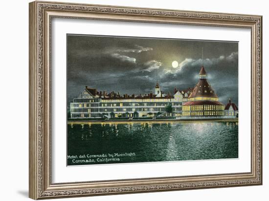 Hotel del Coronado by Moonlight, San Diego, California-null-Framed Art Print