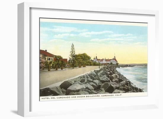 Hotel del Coronado, Ocean Boulevard, San Diego, California-null-Framed Art Print