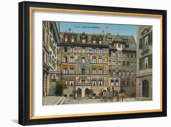 Hotel Des Balances, Lucerne, Switzerland-null-Framed Art Print