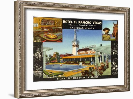 Hotel El Rancho Vegas, Las Vegas, Nevada-null-Framed Art Print