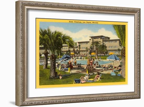 Hotel Flamingo Pool, Las Vegas, Nevada-null-Framed Art Print