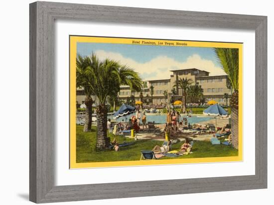 Hotel Flamingo Pool, Las Vegas, Nevada-null-Framed Art Print