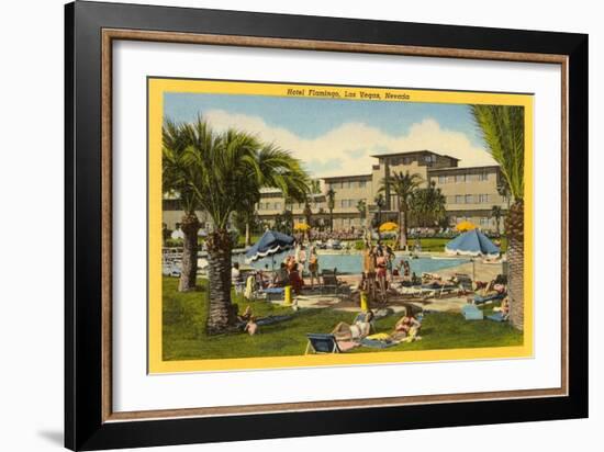 Hotel Flamingo Pool, Las Vegas, Nevada-null-Framed Art Print