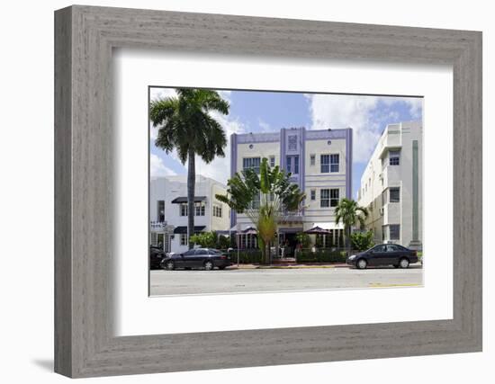 Hotel in Art Deco Style, Facade, Washington Avenue, Miami South Beach, Art Deco District-Axel Schmies-Framed Photographic Print