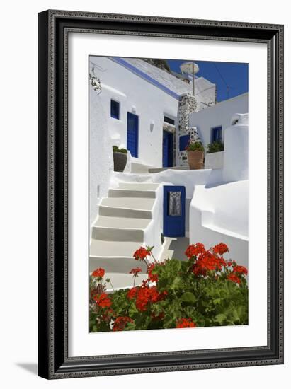 Hotel in Imerovigli, Santorini, Cyclades, Greece-Katja Kreder-Framed Photographic Print