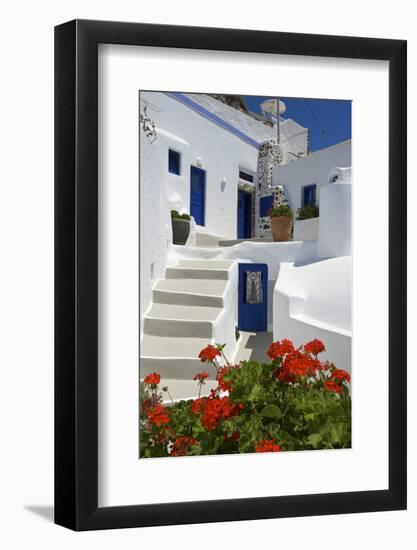 Hotel in Imerovigli, Santorini, Cyclades, Greece-Katja Kreder-Framed Photographic Print