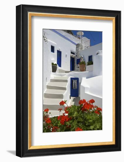 Hotel in Imerovigli, Santorini, Cyclades, Greece-Katja Kreder-Framed Photographic Print