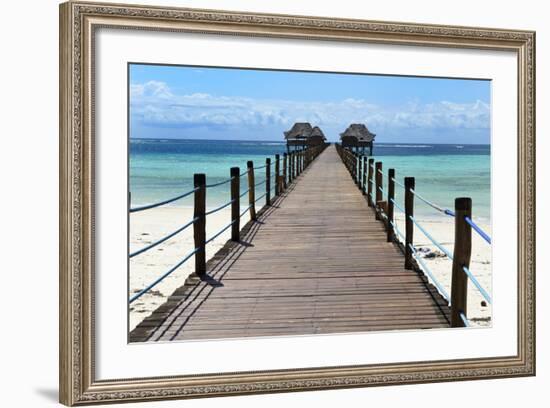 Hotel Jetty, Bwejuu Beach, Zanzibar, Tanzania, Indian Ocean, East Africa, Africa-Peter Richardson-Framed Photographic Print