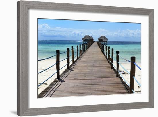 Hotel Jetty, Bwejuu Beach, Zanzibar, Tanzania, Indian Ocean, East Africa, Africa-Peter Richardson-Framed Photographic Print