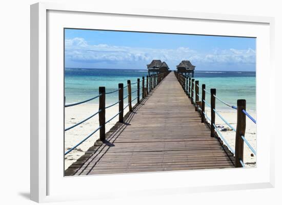 Hotel Jetty, Bwejuu Beach, Zanzibar, Tanzania, Indian Ocean, East Africa, Africa-Peter Richardson-Framed Photographic Print