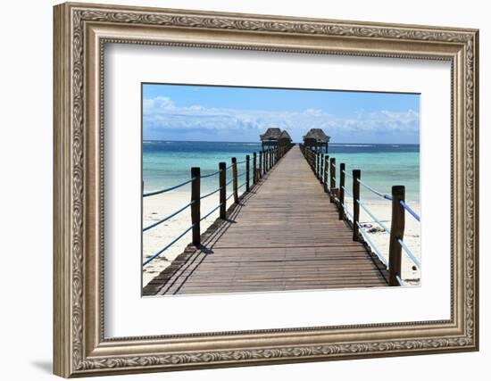 Hotel Jetty, Bwejuu Beach, Zanzibar, Tanzania, Indian Ocean, East Africa, Africa-Peter Richardson-Framed Photographic Print