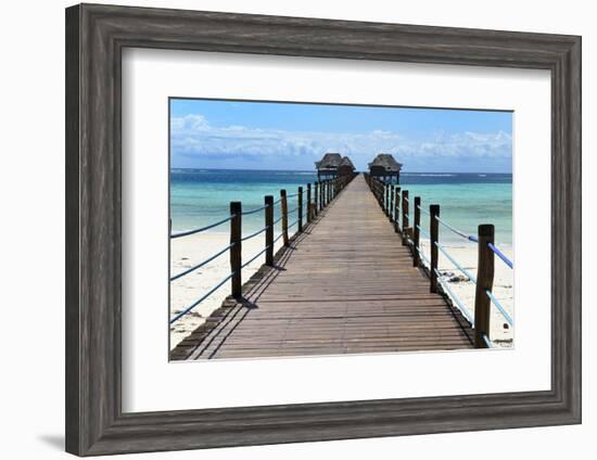 Hotel Jetty, Bwejuu Beach, Zanzibar, Tanzania, Indian Ocean, East Africa, Africa-Peter Richardson-Framed Photographic Print