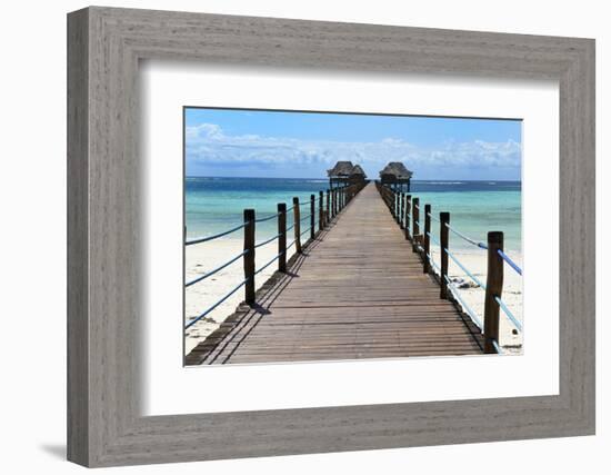 Hotel Jetty, Bwejuu Beach, Zanzibar, Tanzania, Indian Ocean, East Africa, Africa-Peter Richardson-Framed Photographic Print