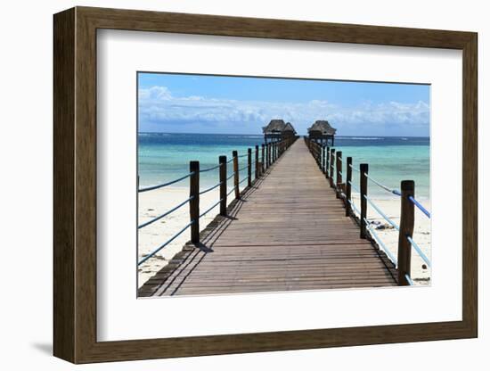 Hotel Jetty, Bwejuu Beach, Zanzibar, Tanzania, Indian Ocean, East Africa, Africa-Peter Richardson-Framed Photographic Print