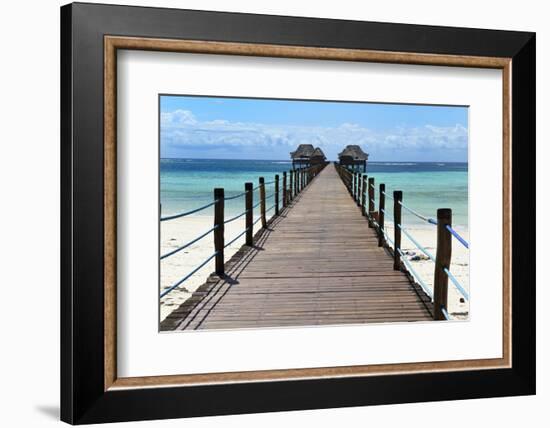 Hotel Jetty, Bwejuu Beach, Zanzibar, Tanzania, Indian Ocean, East Africa, Africa-Peter Richardson-Framed Photographic Print