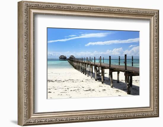 Hotel Jetty, Bwejuu Beach, Zanzibar, Tanzania, Indian Ocean, East Africa, Africa-Peter Richardson-Framed Photographic Print