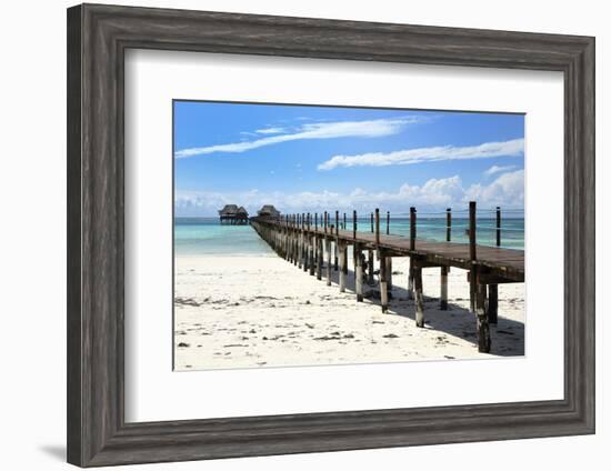 Hotel Jetty, Bwejuu Beach, Zanzibar, Tanzania, Indian Ocean, East Africa, Africa-Peter Richardson-Framed Photographic Print