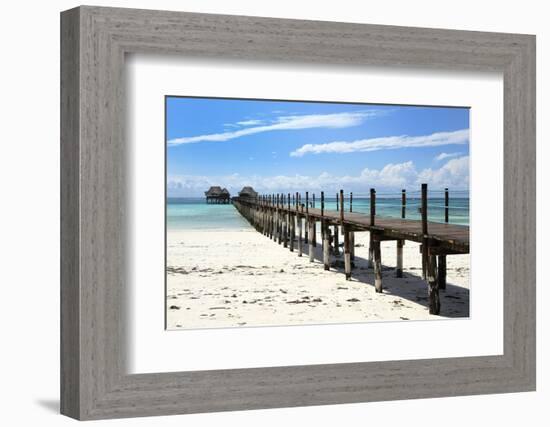 Hotel Jetty, Bwejuu Beach, Zanzibar, Tanzania, Indian Ocean, East Africa, Africa-Peter Richardson-Framed Photographic Print