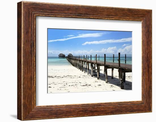 Hotel Jetty, Bwejuu Beach, Zanzibar, Tanzania, Indian Ocean, East Africa, Africa-Peter Richardson-Framed Photographic Print