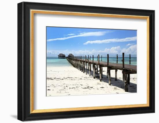 Hotel Jetty, Bwejuu Beach, Zanzibar, Tanzania, Indian Ocean, East Africa, Africa-Peter Richardson-Framed Photographic Print