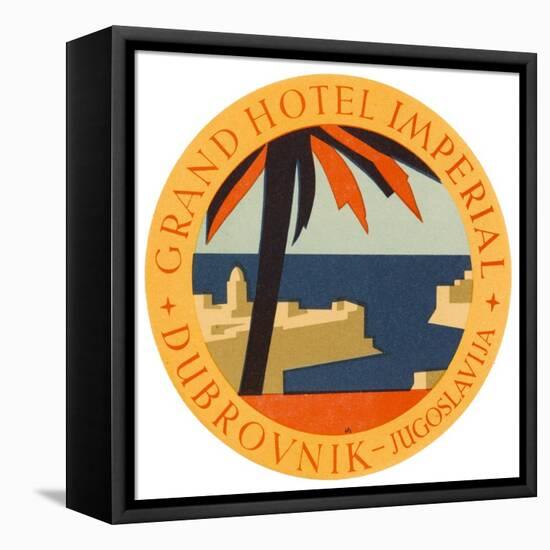 Hotel Label from the Grand Hotel Imperial Dubrovnik Yugoslavia-null-Framed Stretched Canvas
