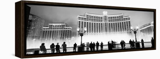 Hotel Lit Up at Night, Bellagio Resort and Casino, the Strip, Las Vegas, Nevada, USA-null-Framed Stretched Canvas