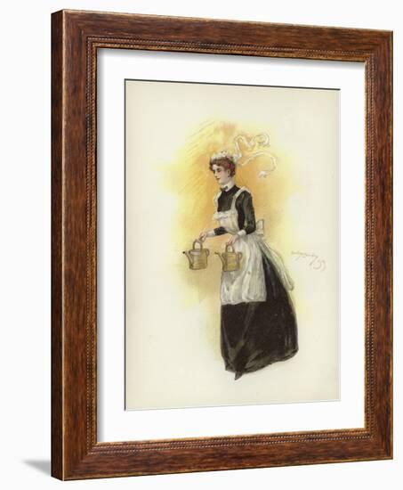 Hotel Maid, Carrying Two Water Cans-Dudley Hardy-Framed Giclee Print