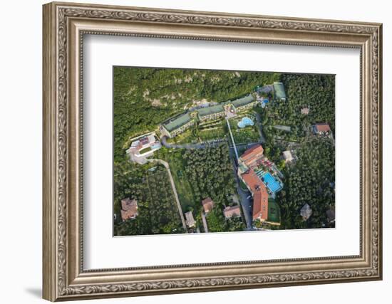 Hotel Majestic Palace, Malcesine, Lake Garda, Aerial Picture, Veneto, Italy-Frank Fleischmann-Framed Photographic Print